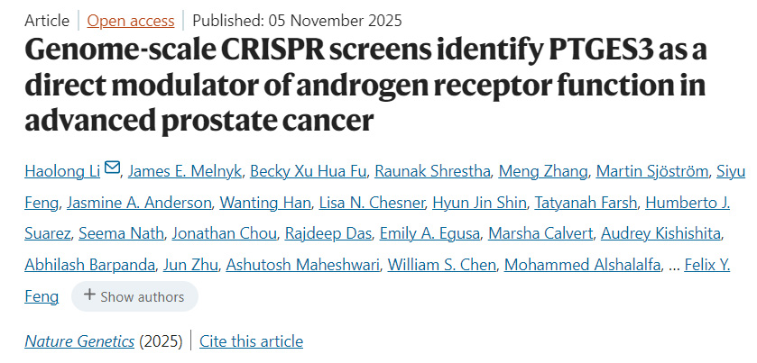 全基因组CRISPR筛选鉴定PTGES3为晚期前列腺癌中雄激素受体的直接调节因子 全基因组CRISPR筛选鉴定PTGES3为晚期前列腺癌中雄激素受体的直接调节因子