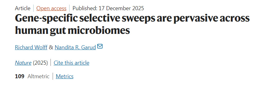 基因特异性选择性清除在人类肠道微生物组中普遍存在