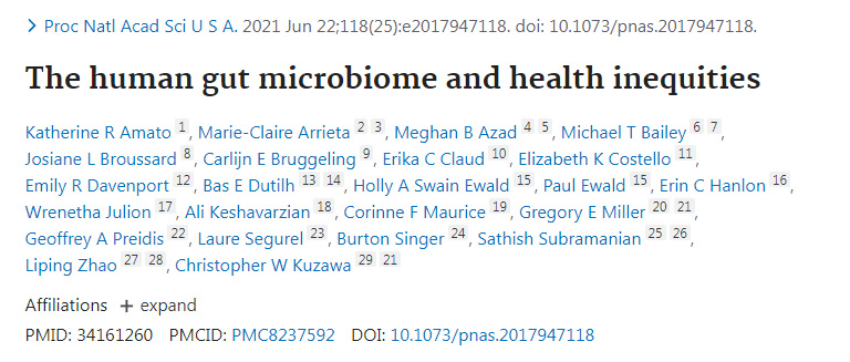 人类肠道微生物组与健康不平等 人类肠道微生物组与健康不平等