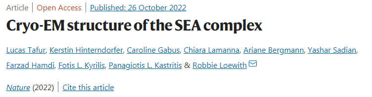 研究人员确定了SEA复合体的结构