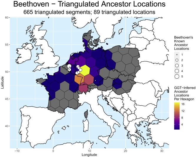 地理-遗传学三角定位贝多芬祖先可能的位置